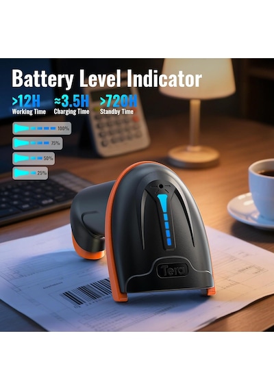 Tera Barkod Tarayıcı 1d 2d Qr Kablosuz 2.4gh+kablolu Usb 2.0 Kablolu El Tarayıcı Barkod Okuyucu 5 Mil Çözünürlü
