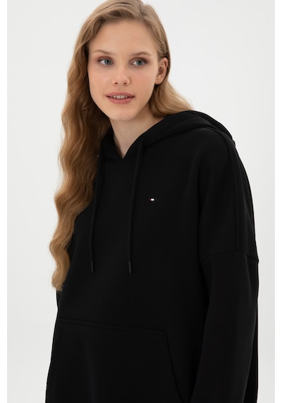U.S. Polo Assn. Kadın Siyah Şardonlu Kapüşonlu Sweatshırt 50313567-VR046