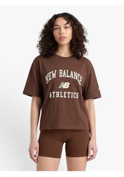 New Balance Nb Lıfestyle Women T-shırt Kadın Kahverengi T-shirt - Wnt1402