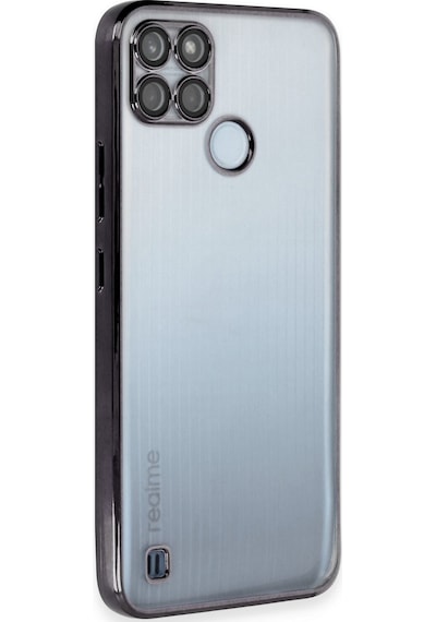 Realme C25y Uyumlu Kılıf Lensli Silikon - Siyah