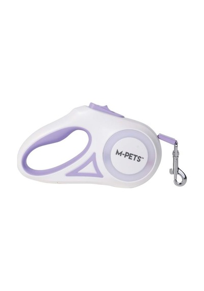 M-pets Flash Ledli Mor Otomatik Şerit Köpek Gezdirme Tasması 5 Mt
