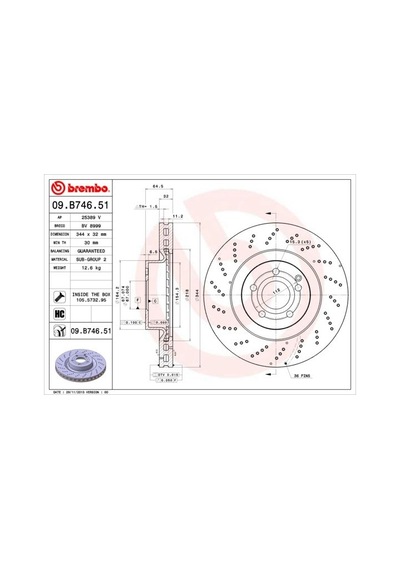 Brembo Fren Dıskı On Mercedes W212 S212 C207 A207 C204 09b74651 A0004211512