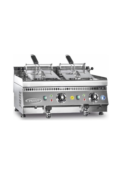 Pimak Elektrikli Musluklu 600 Snack Seri Set Üstü Model Fritöz 10+10 Lt 70 X 60 X 30 Cm