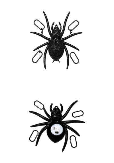 Işıklı Siyah Örümcek Dekoru Halloween Cadılar Bayramı Parti Malzemesi 27,5 X 17 Cm
