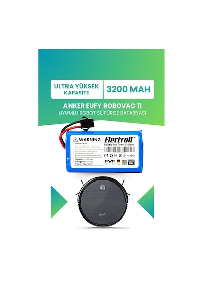 14.4V 2600Mah Eufy Robovac 11 İçin Uygun Pil
