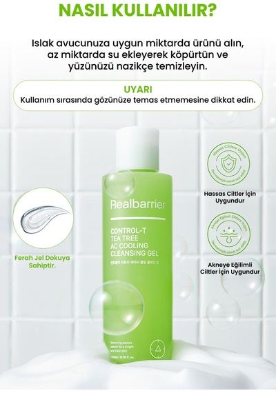 Akneye Eğilimli Cilde Uygun Temizleme Jeli Realbarrıer Control-t Tea Tree Ac Cooling Cleansing Gel