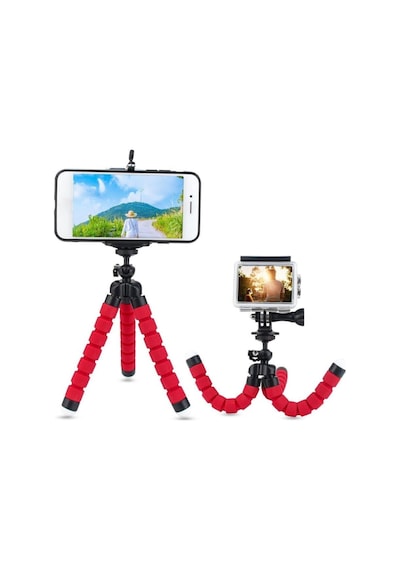 Sünger Ayaklı Akrobat Tripod 19 Cm Bükülen Üç Ayaklı Ahtapot Akrobatik Tripod Mavi