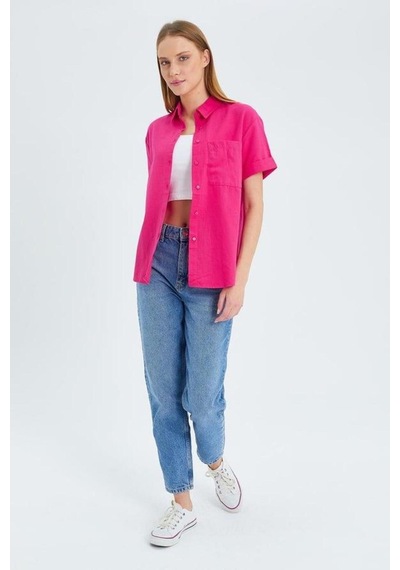 Hiccup Mıxray Cepli Kısa Kollu Gömlek Neon Pembe