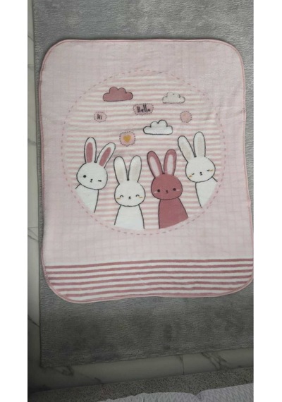 Özdilek Hello Rabbıt Bebek Battaniyesi 100x120 Pembe
