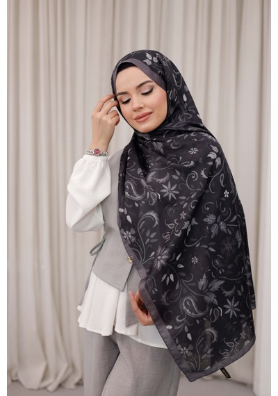 Mimiyum Rüya Desen-soft Şal Siyah Çok Renkli