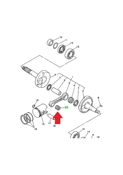 Yamaha Bws 100 Or.  Biyel Kolu Üst Rulman 93310-21403