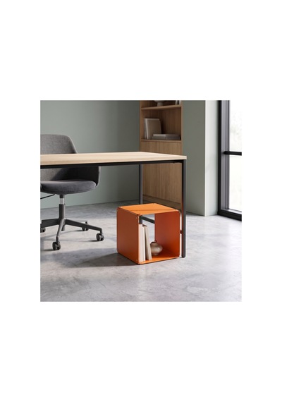 Node Metal Yan Sehpa Modüler Küp Tasarım Açık Raflı Tekli Modül 32x32x32 Cm Turuncu - 940085810 Turuncu