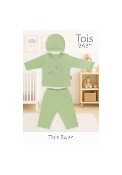 Tois Baby 2 Li Avantajlı Set Hediyelik Organik Hastahane Çıkışı Bebek Takımı 0-3 Ay Pembe + Yeşil