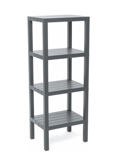 4 Raflı Gri Modüler Ünite Plastik 38x29x100 Cm 5705