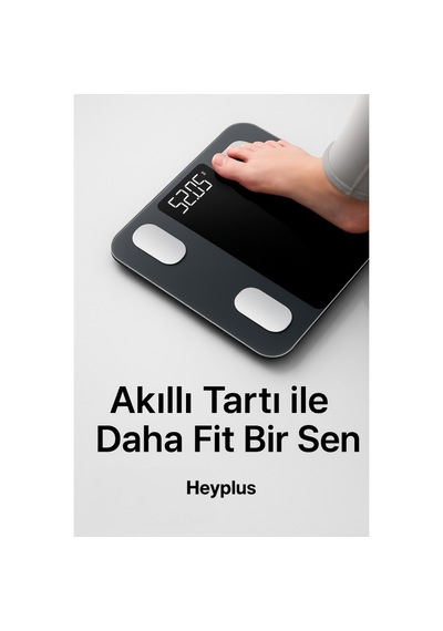 Dijital Baskül Akıllı Tartı - Yağ Su Kas Ölçerli Vücut Analiz Baskülü