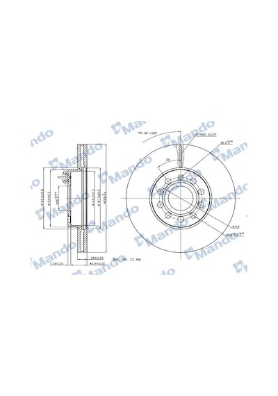 Vw Touran Fren Diski On 2003-2010 Mando Mbc035327 2adettir