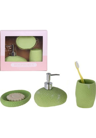 YEŞİL PETEK 3 LÜ BANYO SETİ 20x20x13cm Yeşil