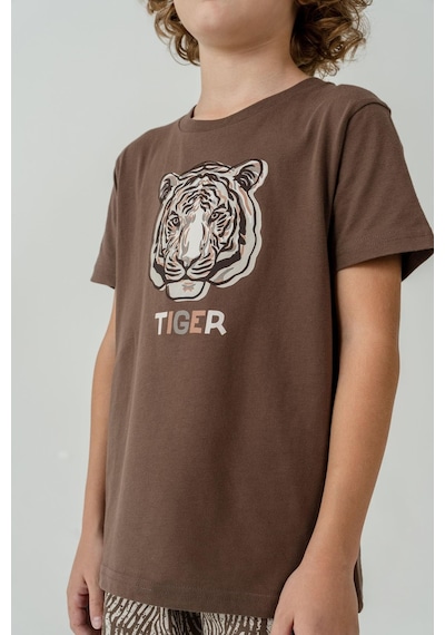 Arnetta Premium Erkek Çocuk Tiger %100 Pamuk Rahat Kısa Kollu Şortlu Baba-oğul Pijama Takım Kahverengi Arnetta Premium Erkek Çocuk Tiger %100 Pamuk Rahat Kısa Kollu Şortlu Baba-oğul Pijama Takım Kahverengi