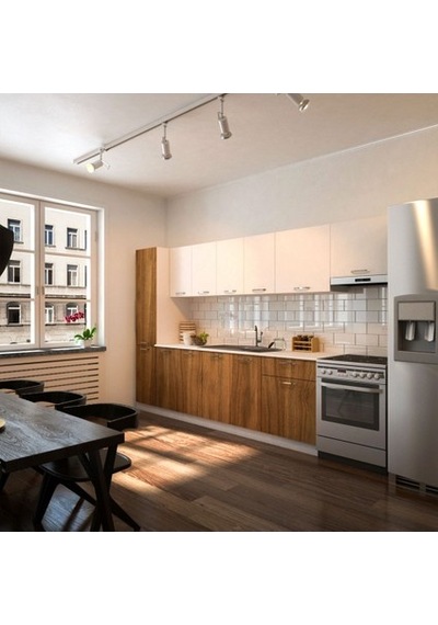 Tdesigno Yaprak Hazır Mutfak Dolabı Kiler Dahil 320cm Ceviz Ve Beyaz Tezgah Dahil Ceviz Tdesigno Yaprak Hazır Mutfak Dolabı Kiler Dahil 320cm Ceviz Ve Beyaz Tezgah Dahil Ceviz