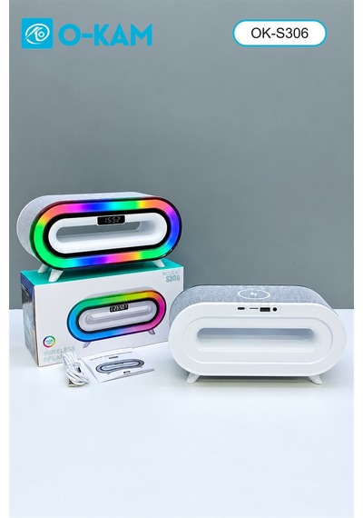 O-kam Ok-s306 Bluetooth Rgb Saatli Kablosuz Şarjlı Hoparlör