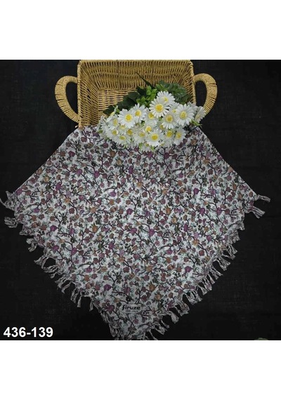 Firuze Eşarp Firuze Desenli Sökme Boncuklu Eşarp 436-139 Çok Renkli