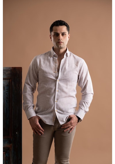 Evrytime Slimfit Bitik Kare Yaka Düğmeli Uzun Kol Erkek Yazlık Gömlek 001