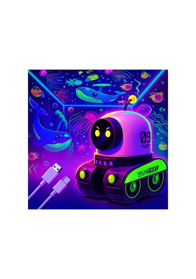 Müzikli Led Robot Gece Lambası Bluetooth Hoparlör,değiştirilebilir Slayt Gece Projektörü Beyaz - 744526893