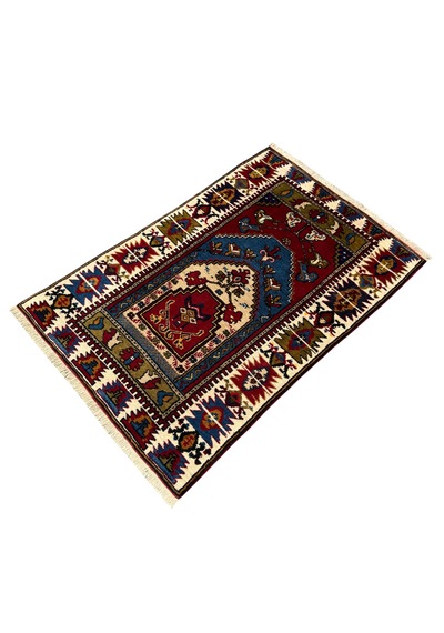 El Dokuma Sıfır Yahyalı Namazlık 77x120 Yün Kök Boya Seccade