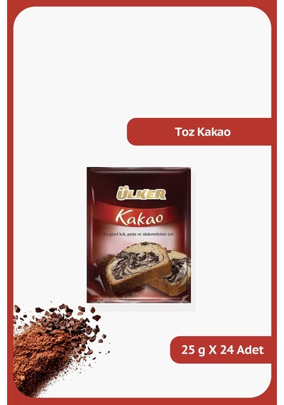 Toz Poşet Kakao - En Güzel Kek, Pasta Ve Süslemeleriniz İçin - 25 Gram - 144 Adet