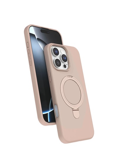 Apple iPhone Uyumlu  16 Pro Max Uyumlu Regal Magsafe Standlı Kapak - Çöl Titanyum