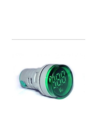 Voltmetre 22 MM 220V Yeşil