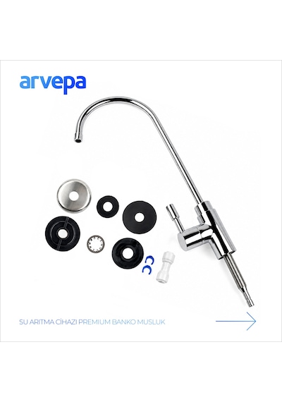 Arvepa Su Arıtma Cihazı Premium Banko Musluk - Parlak Krom