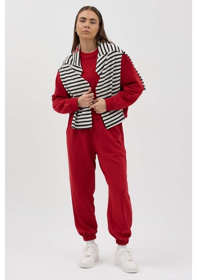 Buly Cozy Bisiklet Yaka Sweatshirt Kırmızı
