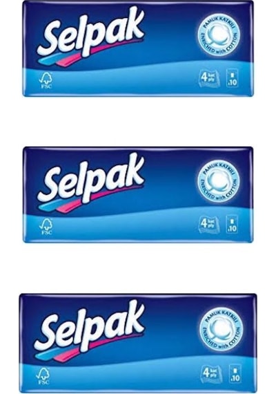 Selpak Klasik Cep Mendil 10'lu 3 Paket