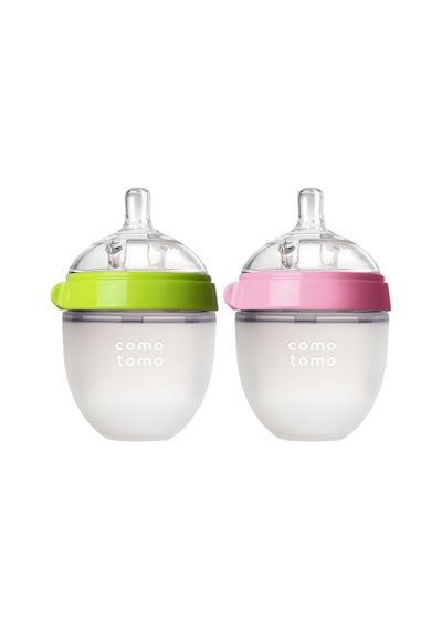 Comotomo Antikolik Silikon Biberon 2'li 150 ML Yeşil - Pembe