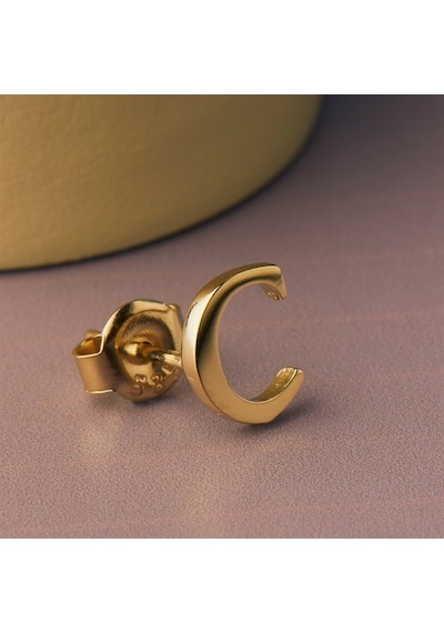 Goldkupe 14 Ayar Altın C Harf Küpe 0,45 Gr-1361