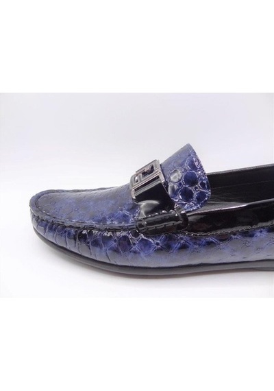 King Paolo King Shoes Yazlık Rugan Erkek Ayakkabı 4013 Lacivert
