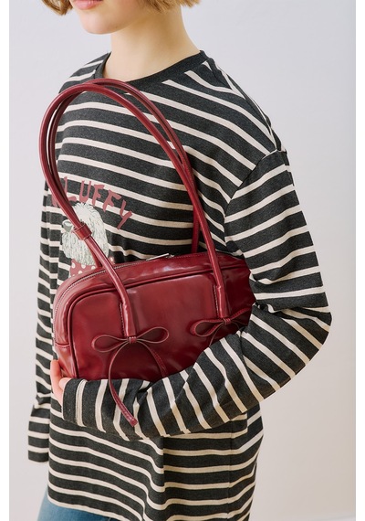 Manuka Lola Fiyonklu Baget Çanta Bordo Ss26cnt00033-26