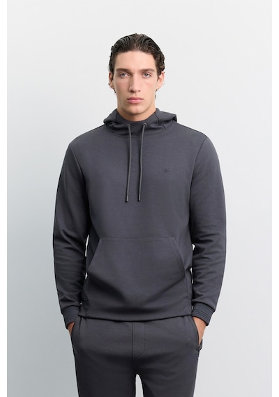Avva Erkek Antrasit Kapüşonlu Kolay Ütülenebilir İnterlok Regular Fit Sweatshirt B001034