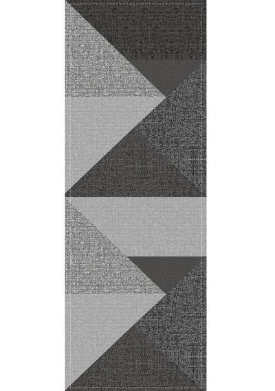 Füme Geometrik Desenli Premium Masa Örtüsü Runner Rnr606n11