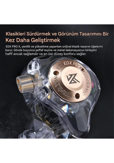 Kz Edx Pro X 1dd 10mm Kulak Içi Kulaklık Mikrofonlu Ve Type C Dönüştücü Kablo EDX Pro X