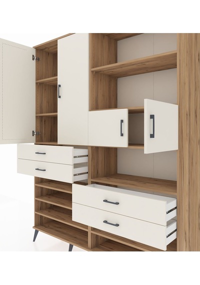 Hyperion Gardrop 11 Raflı 4 Çekmeceli 4 Kapaklı 176x44x221 Çam-aytaşı Aytaşı Hyperion Gardrop 11 Raflı 4 Çekmeceli 4 Kapaklı 176x44x221 Çam-aytaşı Aytaşı