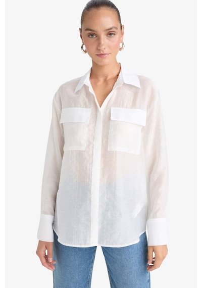 Defacto Regular Fit Uzun Kollu Gömlek F9140ax25wnwt34 Beyaz