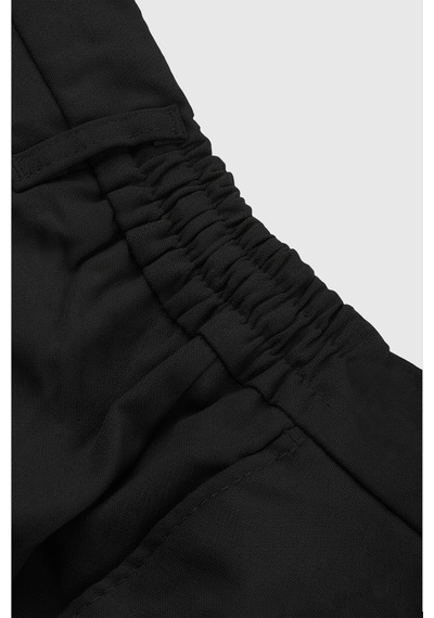 Deepsea Erkek Siyah Likralı Beli Lastikli & İpli Dar Kesim Şık Kumaş Pantolon 2600572 Siyah