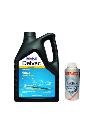 Mobil Delvac Modern Light Commercial 10w-40 Dizel Motor Yağı 5 L + İnterwax Klima Temizleyici 150 ML
