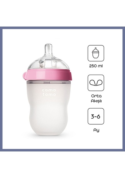 Bezos Comotomo Antikolik Silikon Biberon 250 Ml 3-6 Ay Pembe Renk: Pembe Dlra