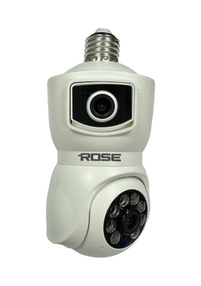 Rose Ahd-30125 Akıllı Wireless Ampül Kamera 360derece Hareketli Çift Kameralı