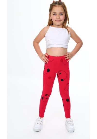 Toontoy Kids Toontoy Kız Çocuk Baskılı Tayt Koyu Fuşya
