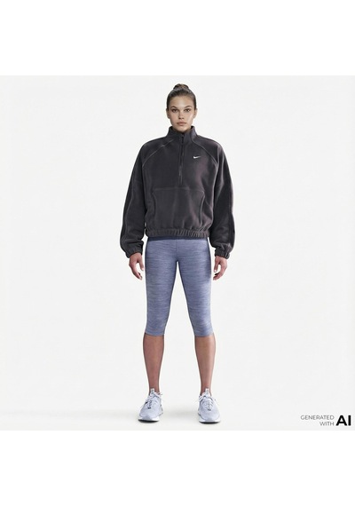 Sportswear Therma-fit Half-zip Polar Oversıze Kadın Sweatshirt-sportxstore Gri