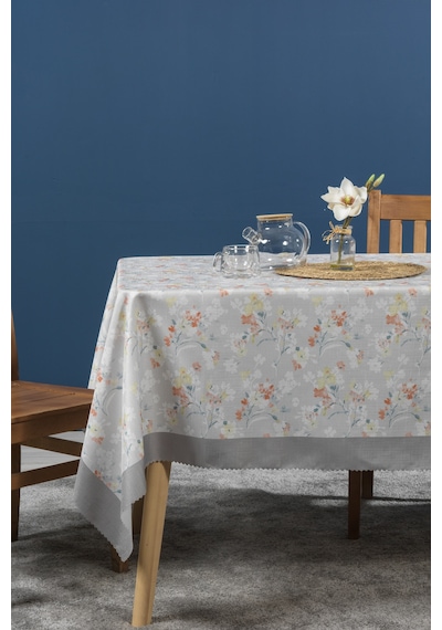 Elart Floret Masa Örtüsü Digital Baskılı 160x220 Cm Ekru Ekru